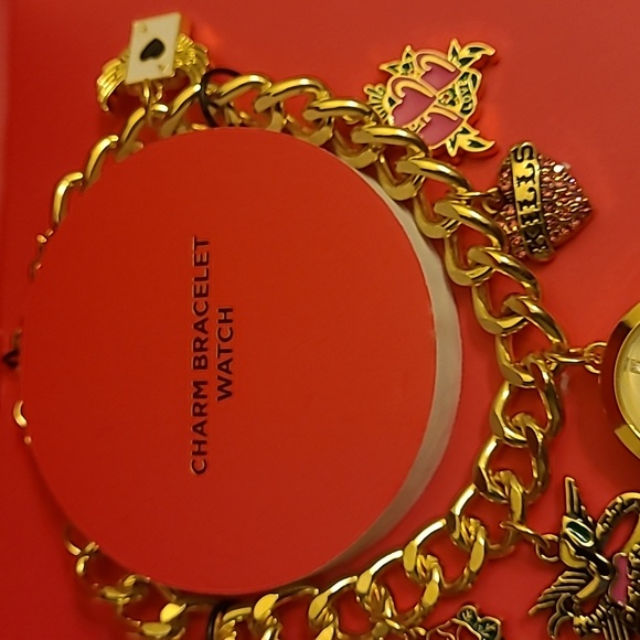 Ed Hardy Gold Charm Bracelet Watch - Picture 8 of 11